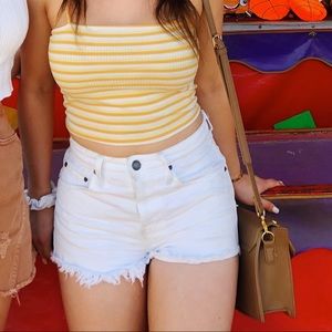 White high waisted shorts